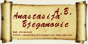 Anastasija Bjeganović vizit kartica